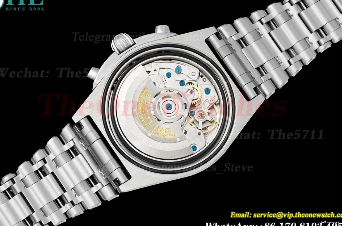 SS Stk 42MM SS Chronomat A7750 TF Green B01 0129